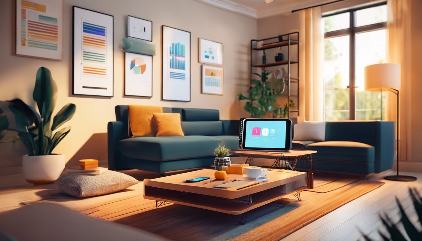 Een tablet met de NPO app op een salontafel in een gezellige woonkamer. Een tablet met de NPO app op een salontafel in een gezellige woonkamer.