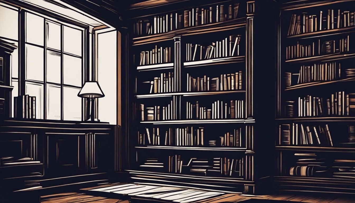 Een boekenkast met verborgen mes creëert een mysterieuze sfeer.