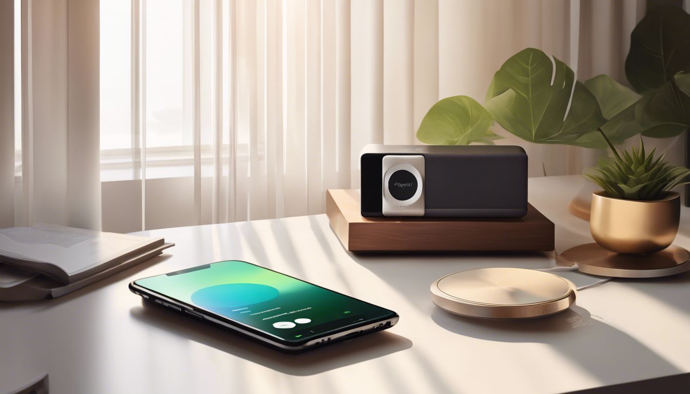 Een smartphone die Spotify speelt op een nachtkastje in de slaapkamer.