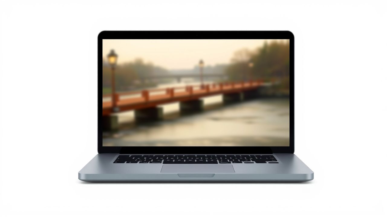 Een laptop met een streaming platform op het scherm.